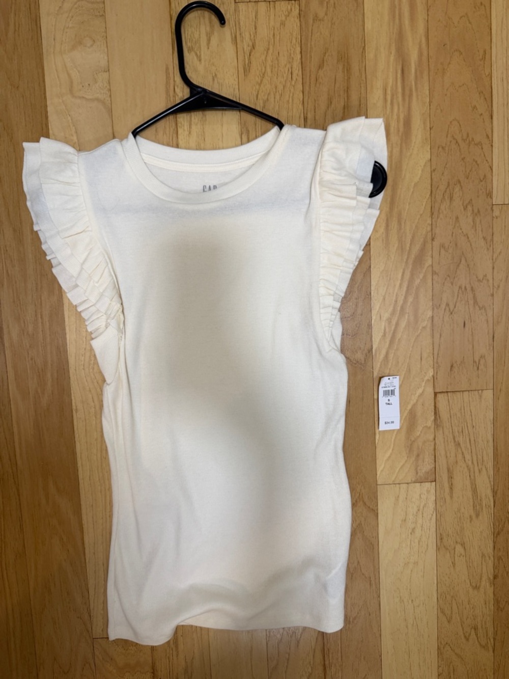 GAP Cream Ruffle Sleeve Tank Top